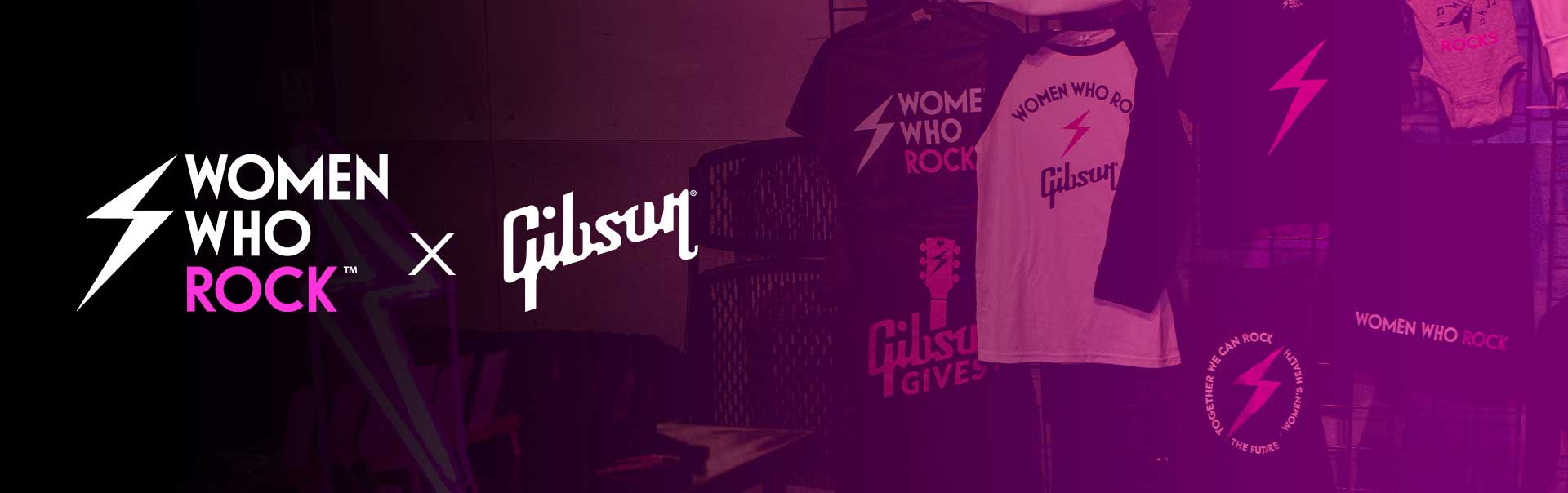 A Group shot of our newest apparel collaboration, Women Who Rock by Gibson.