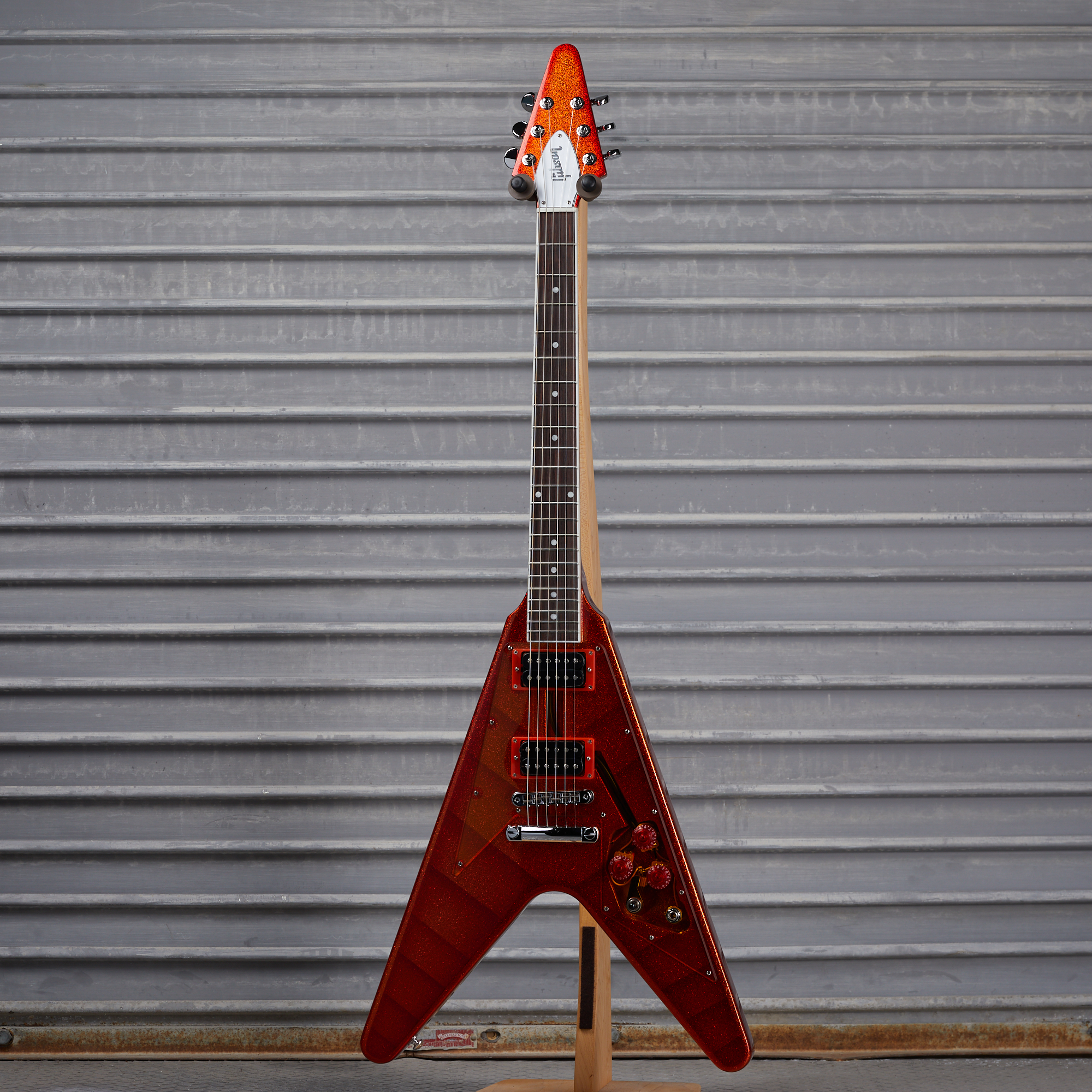 orange flying v guitar