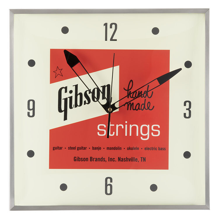 Gibson Vintage Lighted Wall Clock Handmade Strings Default - Led Backlit Wall Clock
