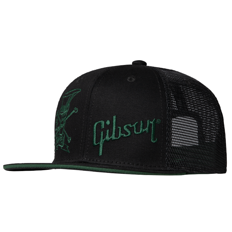 Slash 'Skully' Trucker Hat, Black & Green 